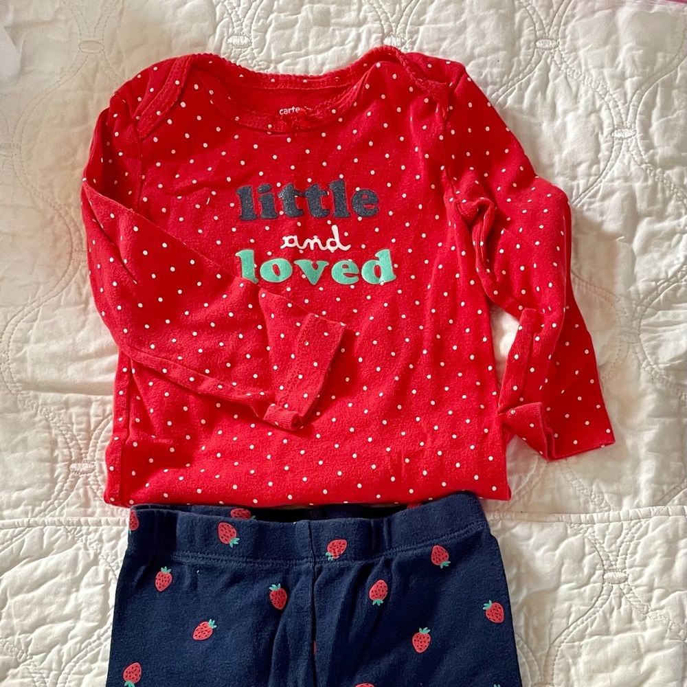Carter’s Little & Loved strawberry 2 piece outfit
